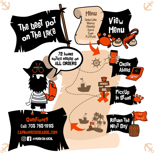 Muskoka Boil Order Menu - Cartoon (650x650)