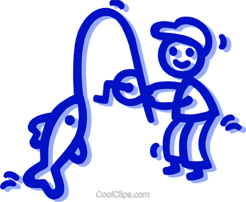 Man Catching Fish Royalty Free Vector Clip Art Illustration - Man Catching Fish Royalty Free Vector Clip Art Illustration (480x394)