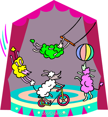 Dogs Performing Tricks Royalty Free Vector Clip Art - Dogs Performing Tricks Royalty Free Vector Clip Art (444x480)