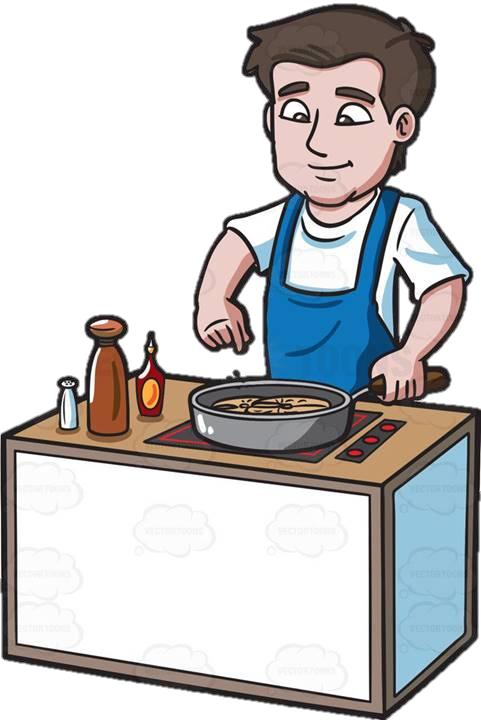 Lodge News - He Is Cooking Cartoon (481x720)