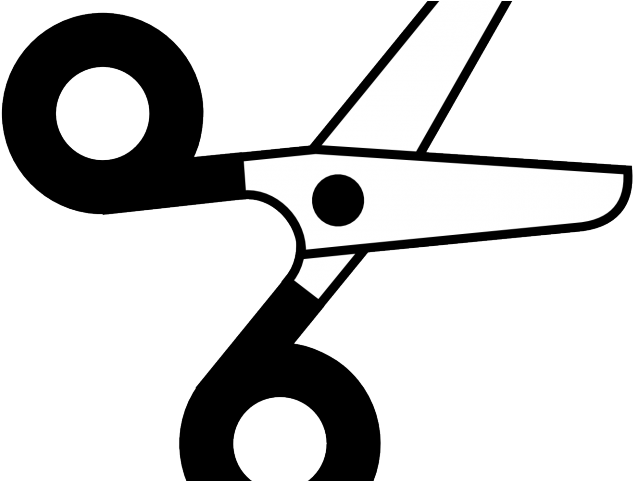 Crayon Clipart Black And White - Scissor Clipart Black And White Png (640x480)