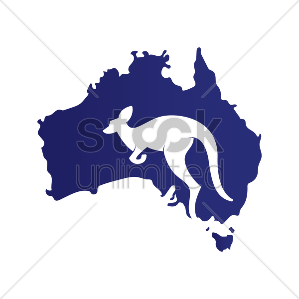 Singapore Clipart Italian - Australia Map With Kangaroo (600x600)