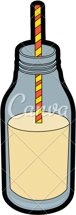 Juice Bottle With Straw - Juice Bottle With Straw (800x800)