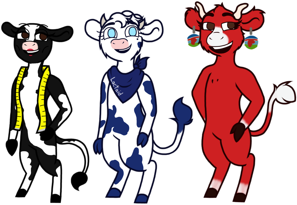Cow Mascots By Ukitake123 - Cartoon (1024x707)
