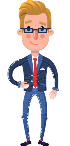 Businessman Cartoon Character In Flat Style - Cartoon (418x464)