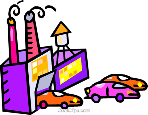 Factory Clipart Word - Automotive Factory Clipart (480x374)