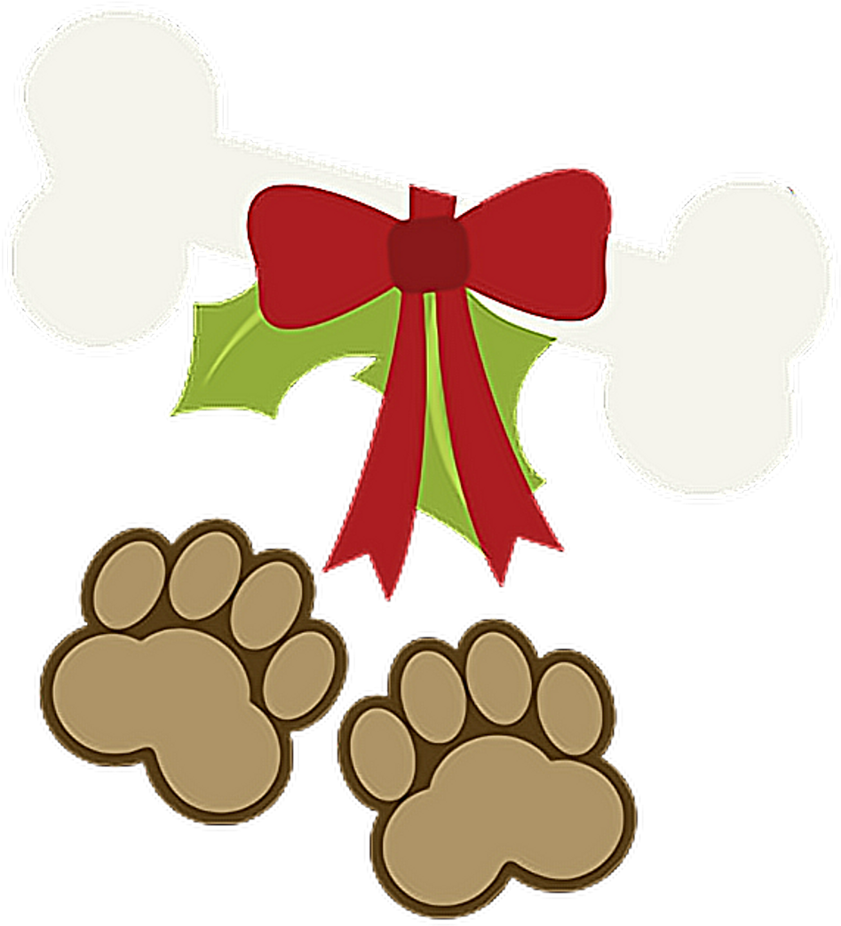 Happy Holidays Xmas Christmas Paws Puppy Pet Dog Bone - Christmas Paws (1024x1054)
