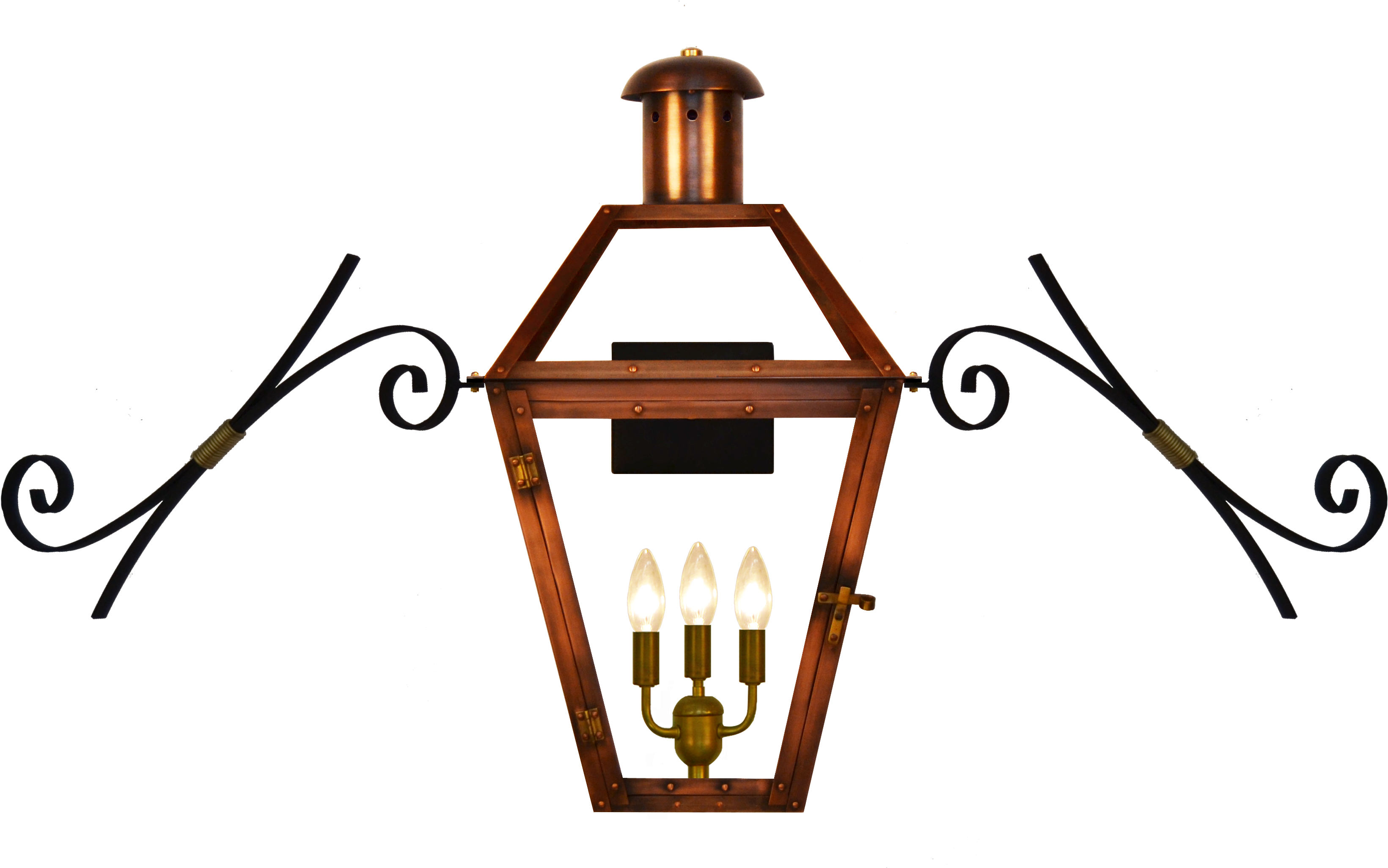 Georgetown Wall Electric Lantern With Braided Mustache - Coppersmith Georgetown (3496x2071)