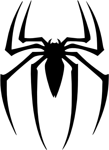 Black Spider Siluet Logo Png Image - Logo Spiderman (448x534)