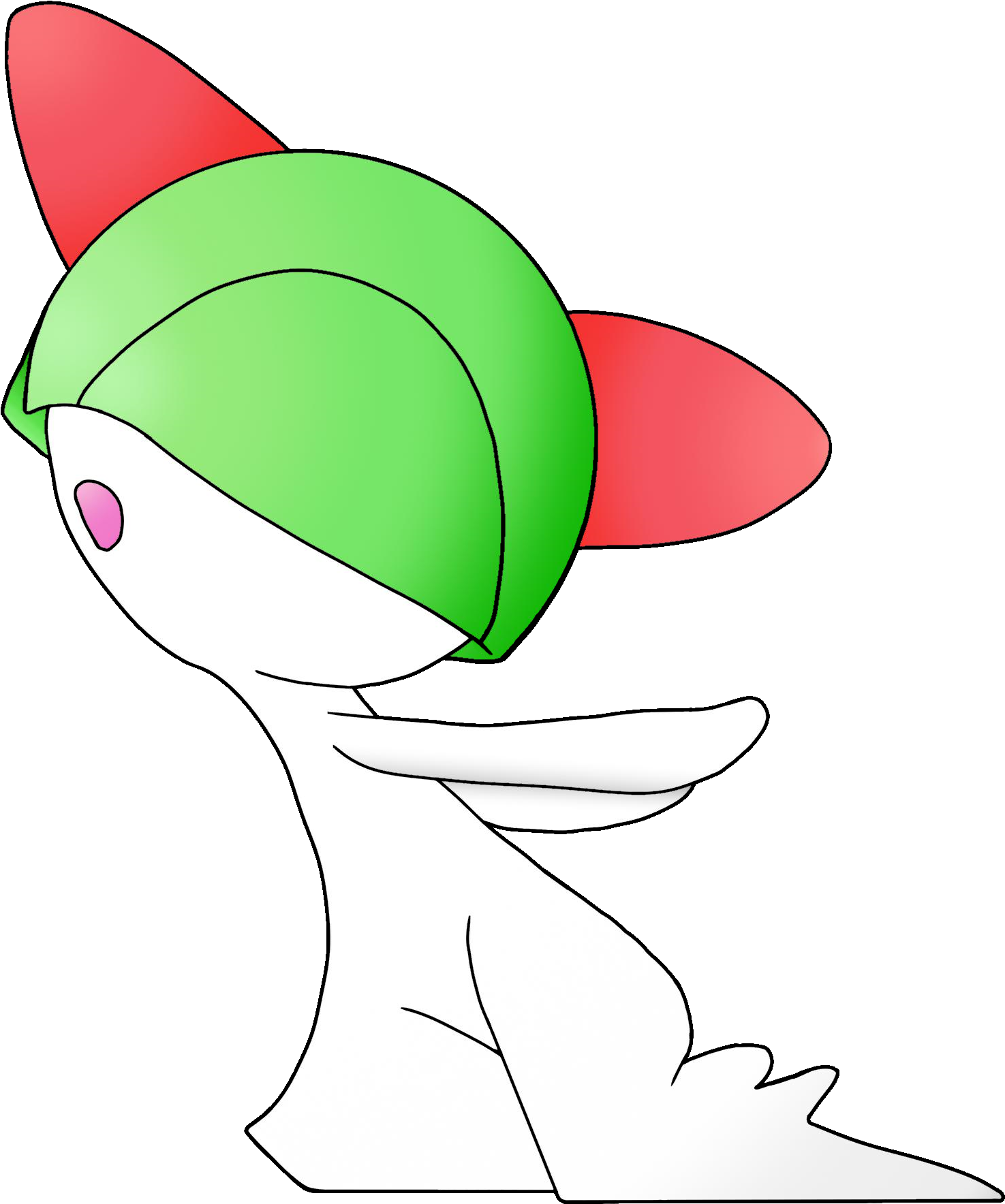 Here's My Attempt At Ralts - Cartoon (1600x1800)