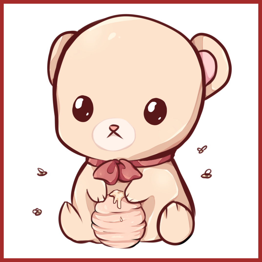 Vector Free Library Inspiring Pooh Honey Jar My For - Kawaii Teddy Bear Drawing (1074x1074)