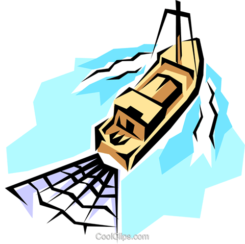 Fishing Trawler Royalty Free Vector Clip Art Illustration - Fishing Trawler (480x478)