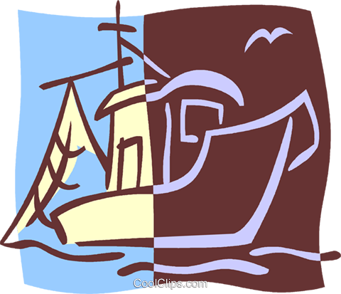 Commercial Fishing Boat Royalty Free Vector Clip Art - Commercial Fishing Boat Royalty Free Vector Clip Art (480x413)