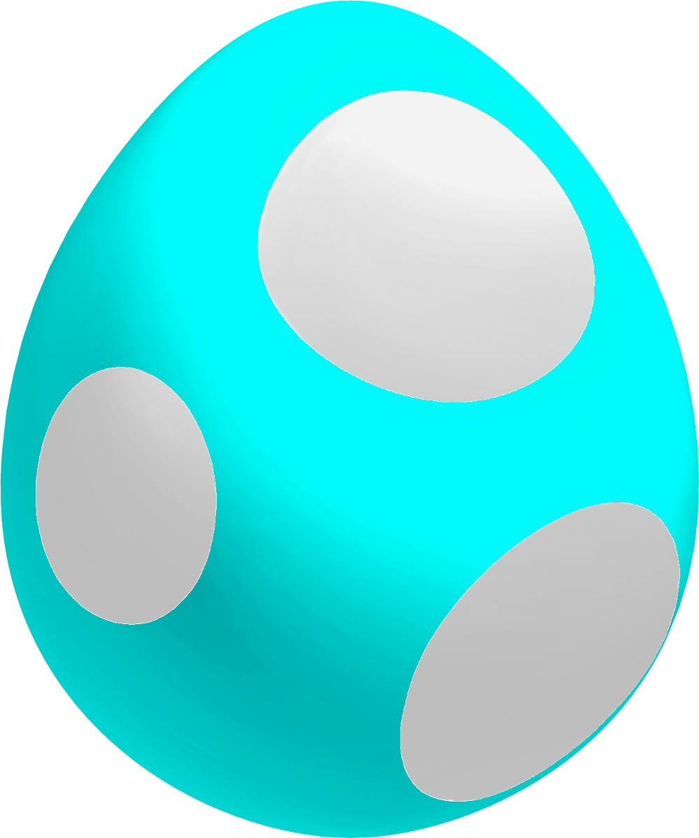 Yoshi Clipart Turquoise - Light Blue Yoshi Egg (1000x1199)