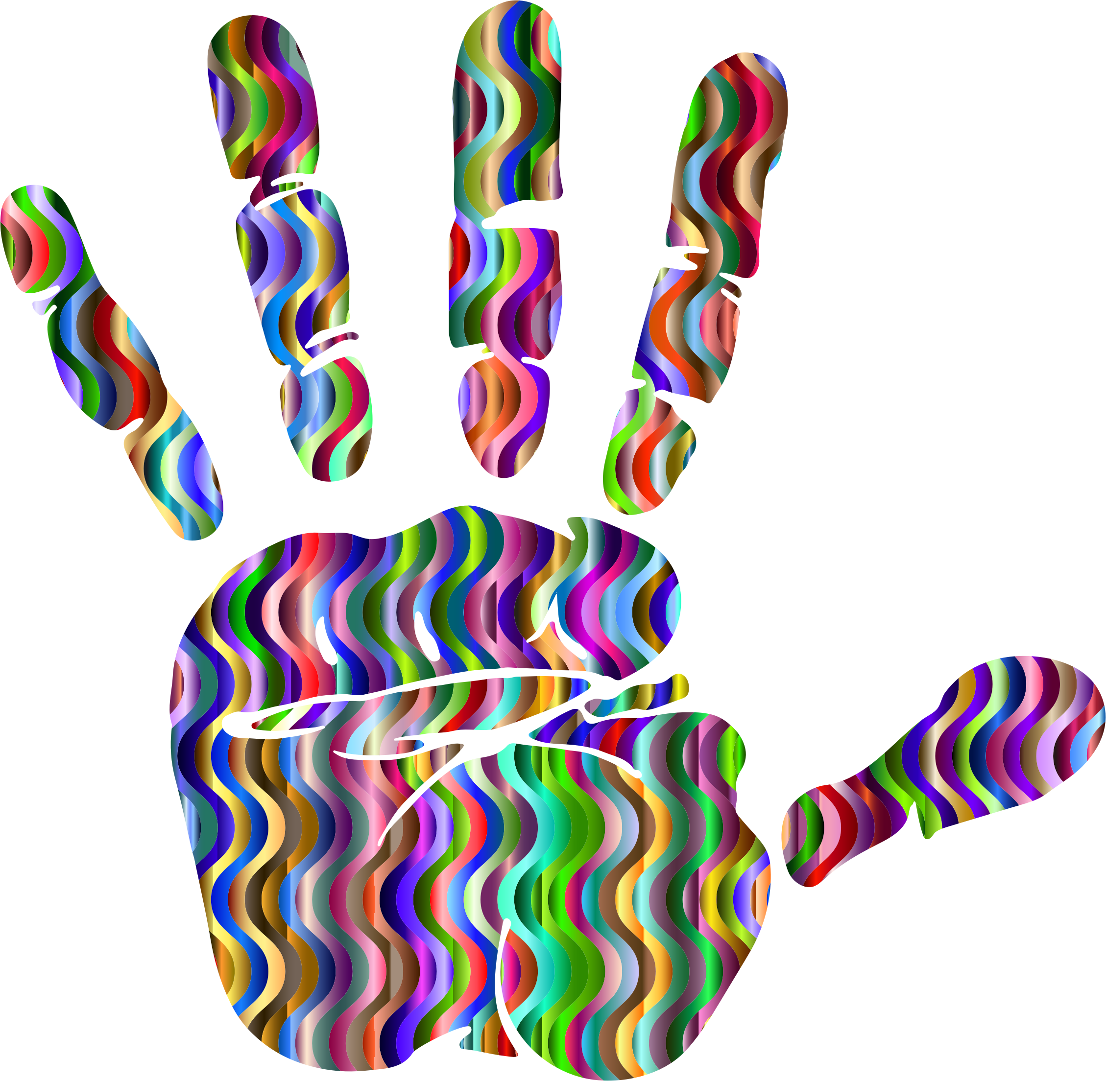 Waves Handprint Silhouette 3 - Waves Handprint Silhouette 3 (2258x2208)
