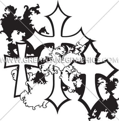 Cross & Waves - Illustration (380x385)