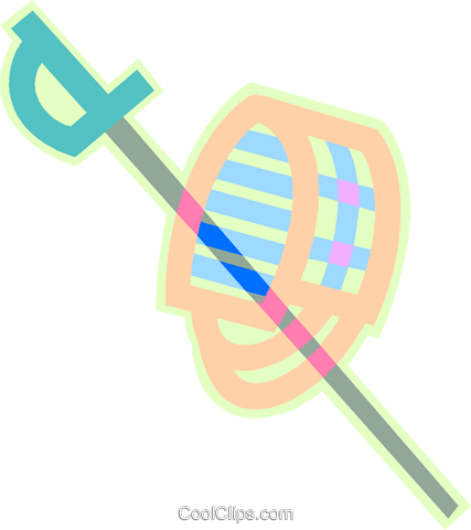 Fencing Sword And Mask Royalty Free Vector Clip Art - Graphic Design (427x480)