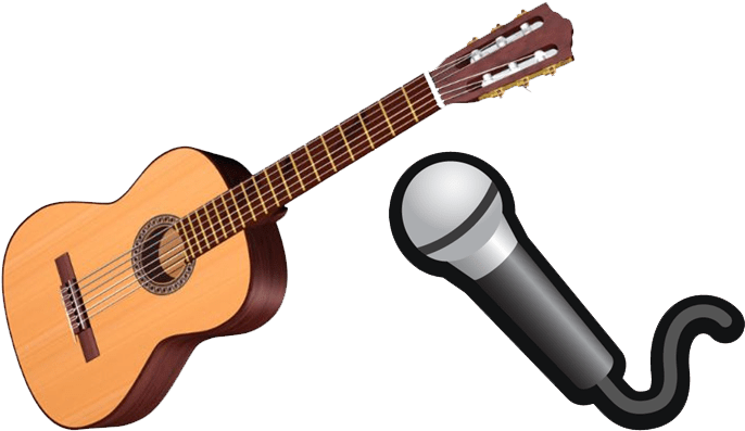 Microphone Clipart Guitar - Guitar And Microphone Clipart (731x446)