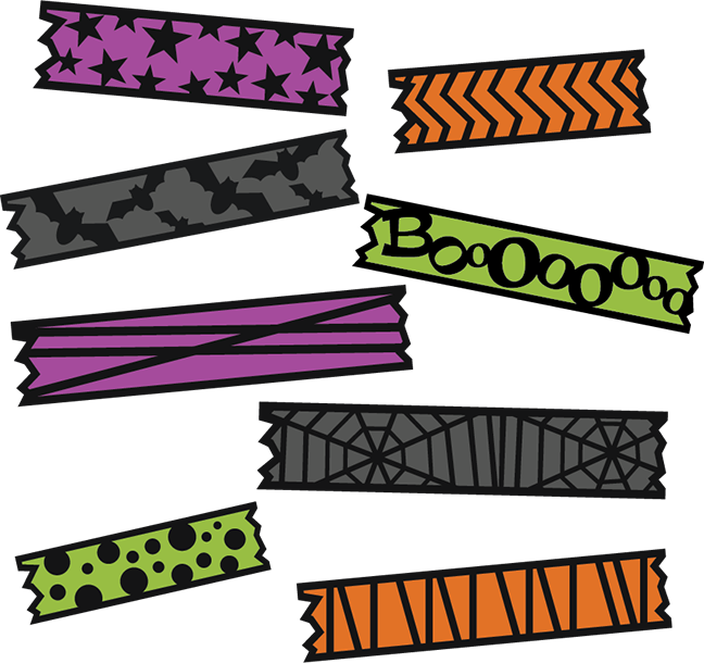 Halloween Washi Tape Svg Cut File For Electronic Cutting - Halloween Washi Tape (648x610)