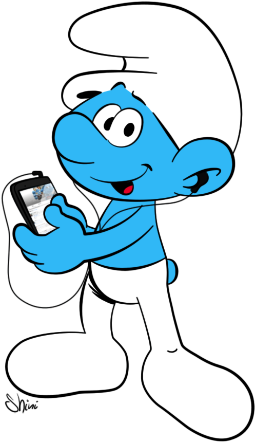 Social Smurf By Shini-smurf - Smurf Transparent (519x867)
