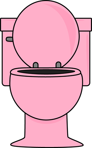 Pink Toilet With Lid Up - Cartoon Toilet (312x500)