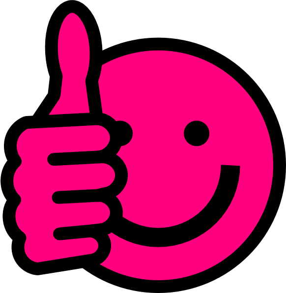 Hot Pink Thumbs Up Clip Art (582x596)