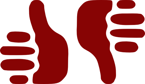 Thumbs Up Thumbs Down Clip Art - Thumbs Up Thumbs Down Png Icons (600x350)