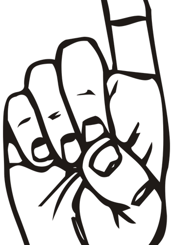 Index Finger Pointing Clipart - Finger Pointing Up Vector (353x500)