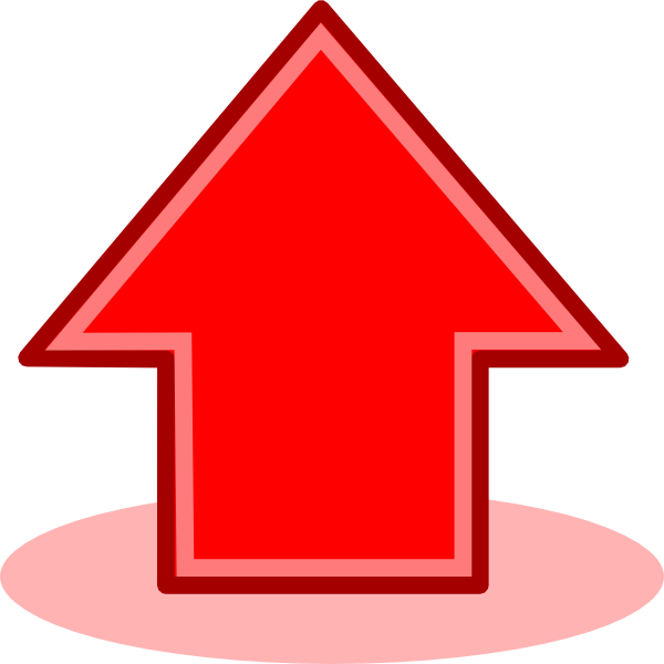 Red Arrow Up Clip Art - Go Top (600x600)