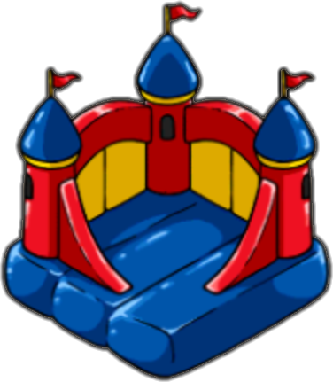 Circus Caravan , Clown King Inflatable Castle - Inflatable Castle (376x431)