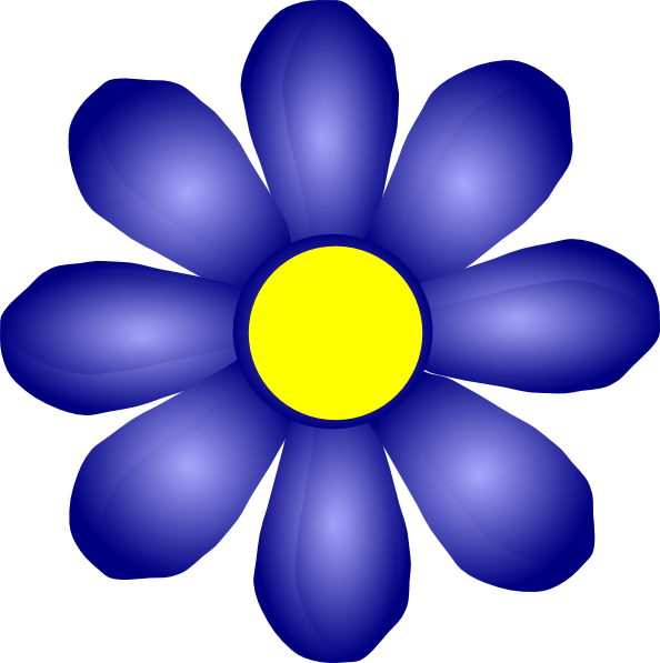 Blue Flower Clip Art - Small Flowers Clip Art (594x597)
