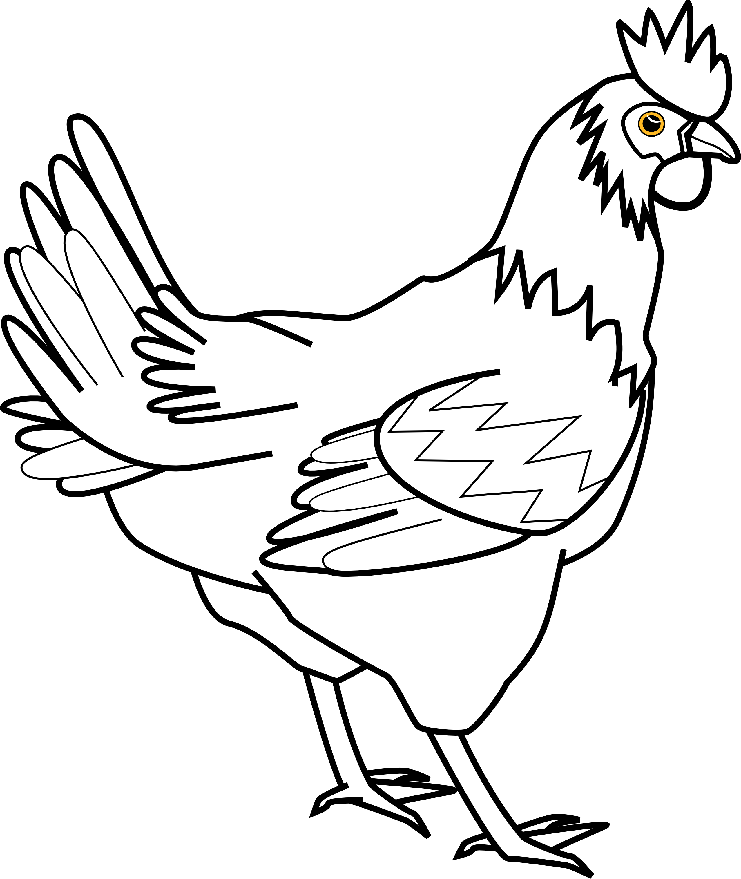 Chicken Clipart Black And White - Chicken Clipart Black And White (2555x3030)
