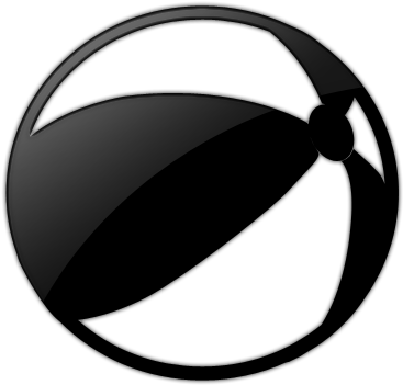 Beachball Clipart Black And White - Beach Ball Black And White (512x512)