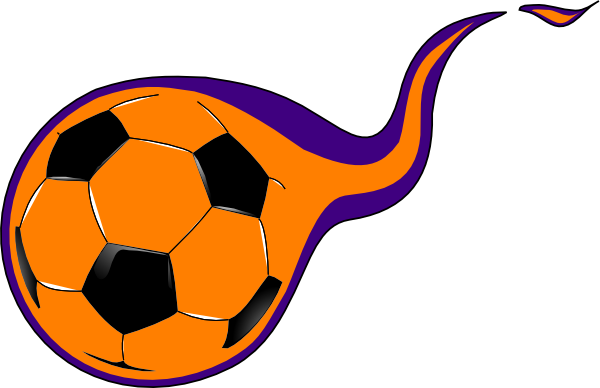 Soccerball Clipart Wallpapers Free - Purple And Orange Soccer Ball (600x388)