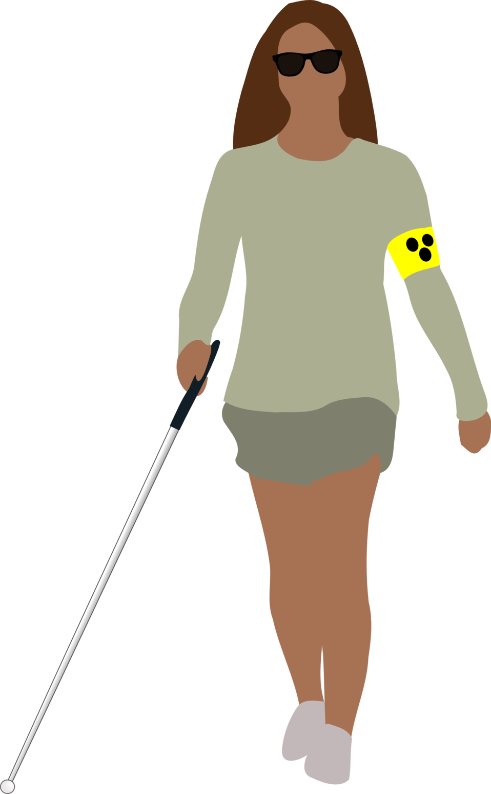 Blind Woman Walking Clip Art - Desenhos De Deficientes Visuais (792x1280)