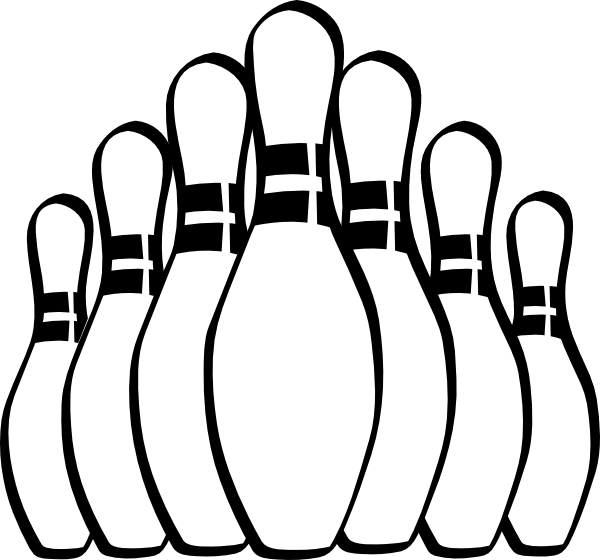 Bowling Pin Arrangement Correct Bowling Bowling Pin - Bowling Black And White (600x560)
