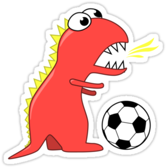 Funny Soccer Cartoon Pictures Clipart - Dinosaur Cartoon Birthday Card (356x342)