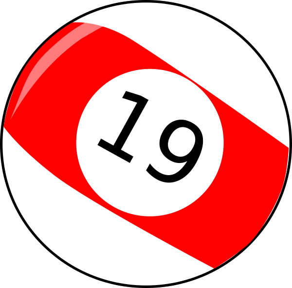 Nineteen Baseball Billiard Ball Clip Art At Clker - Billiard Ball Clip Art (600x592)