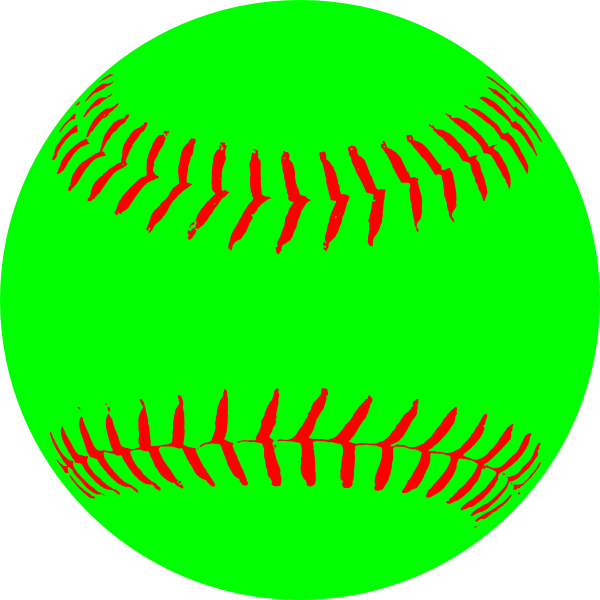Green Softball Clip Art At Clker - Baseball Clipart (600x600)