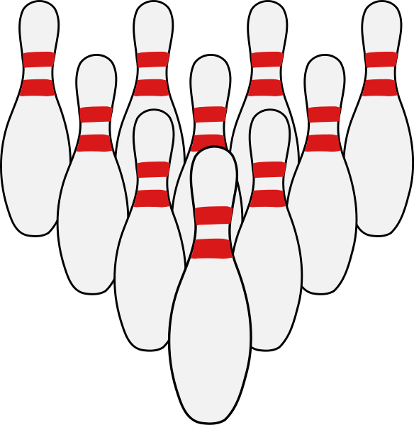 Bowling Pin Clip Art - 10 Pin Bowling Clip Art (584x600)