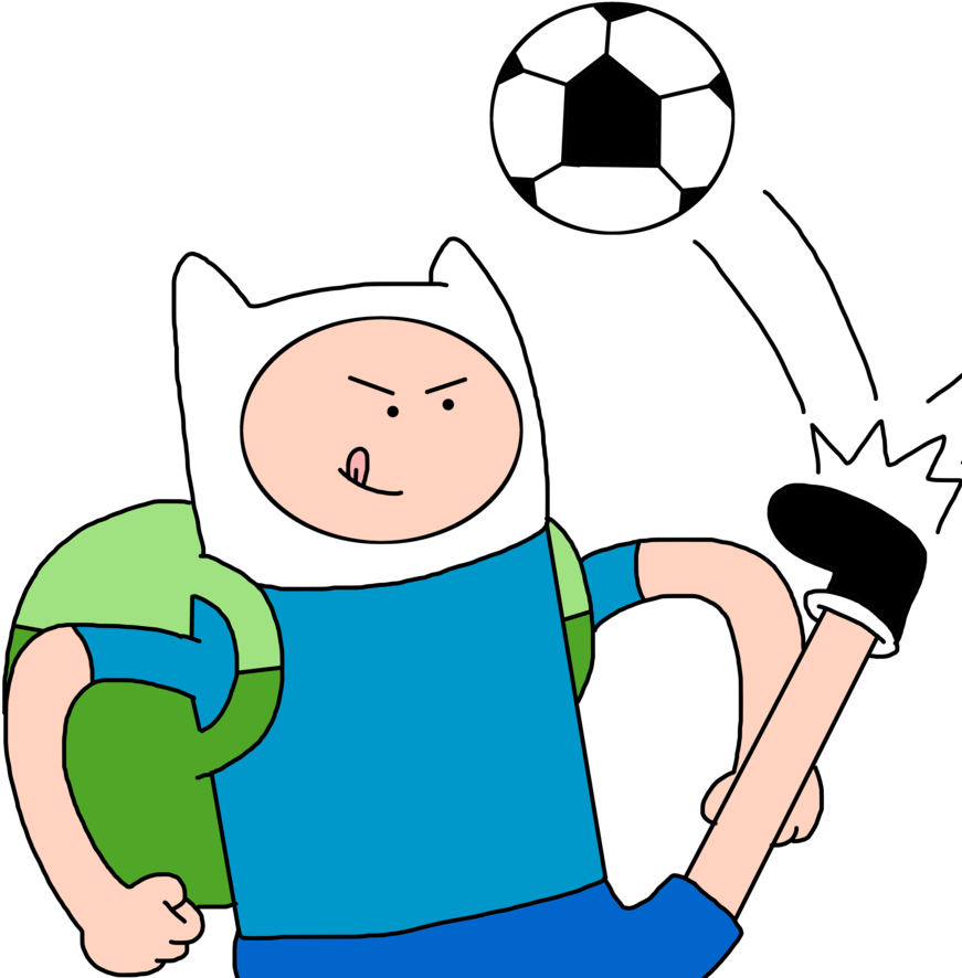 Finn Kicks Soccer Ball By Marcospower1996 - Finn The Human Kicking Transparent (894x894)
