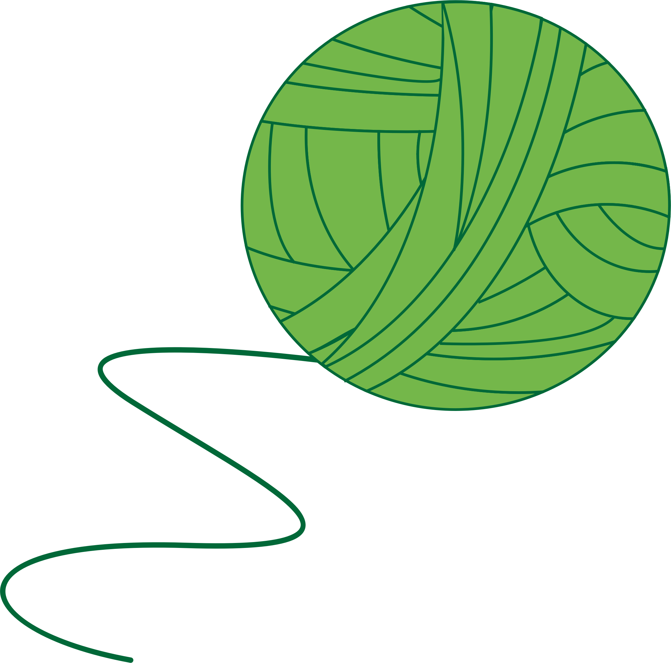 Clip Art Ball Of Yarn Clipart Green - Yarn Ball Vector Png (2173x2149)