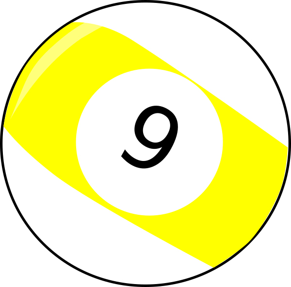 Nine Billiard Ball Clip Art At Clker - Circle (600x592)