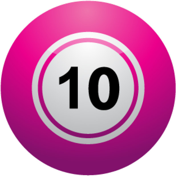 110 Ten Clipart - Ball With Number 10 (640x640)