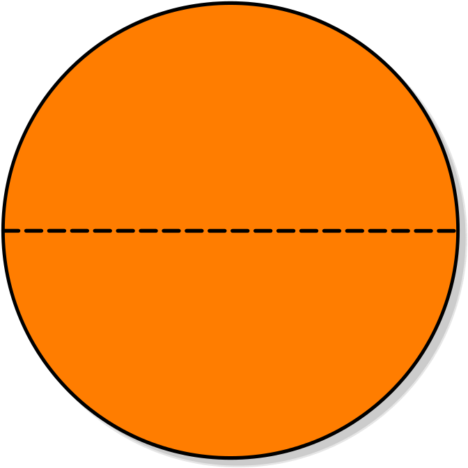 File - Piechartfractionhalves - Svg - Orange Button Circle Png (768x768)