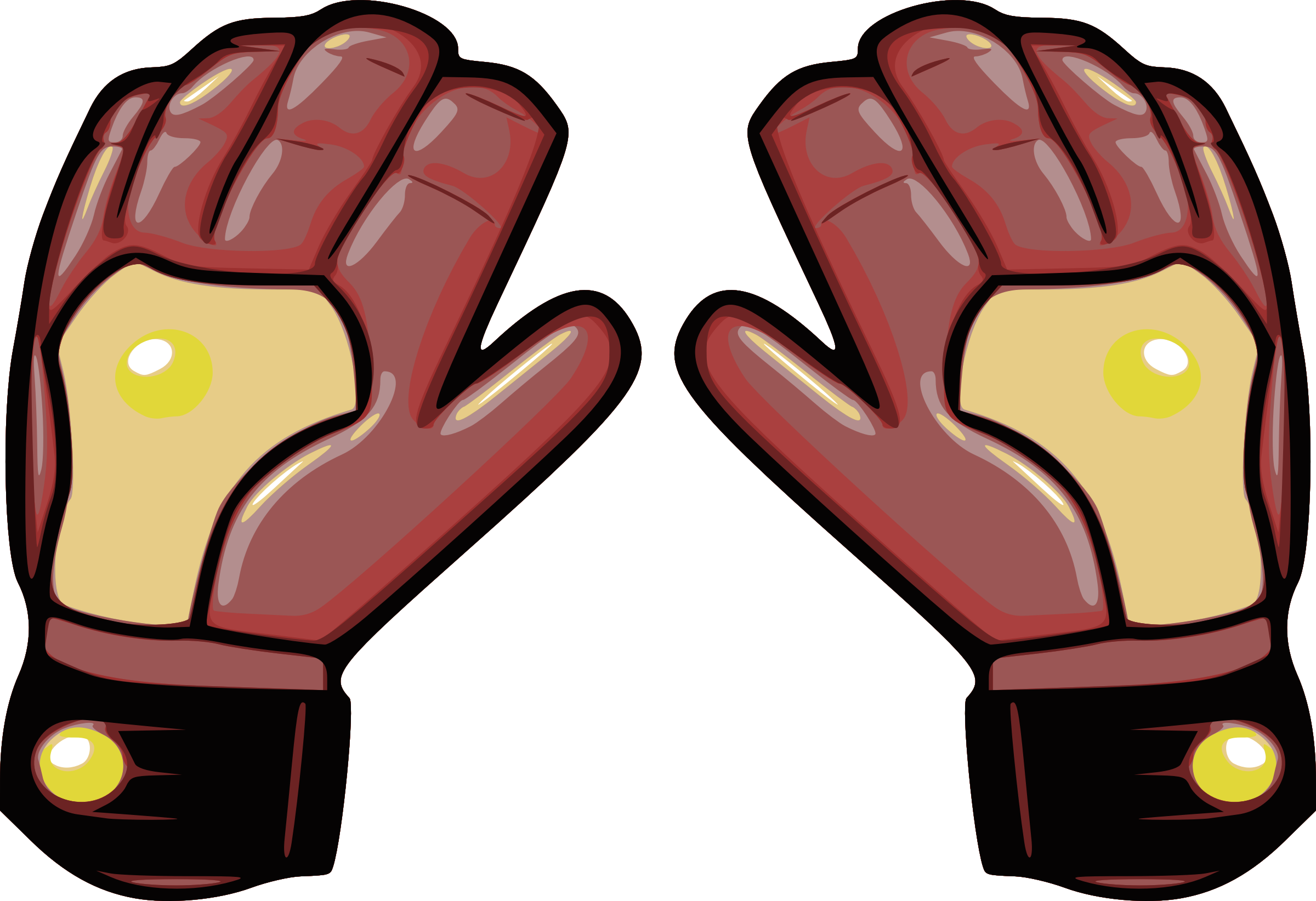 Big Image - Goalie Gloves Clip Art (2400x1644)