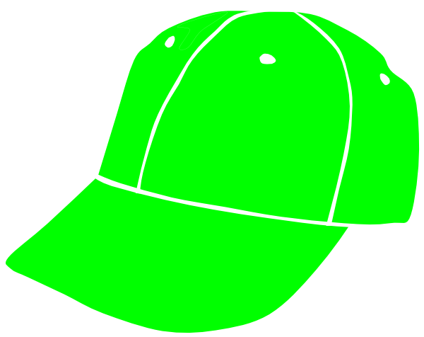 Lime Baseball Cap Clip Art - Green Cap Clipart (600x476)