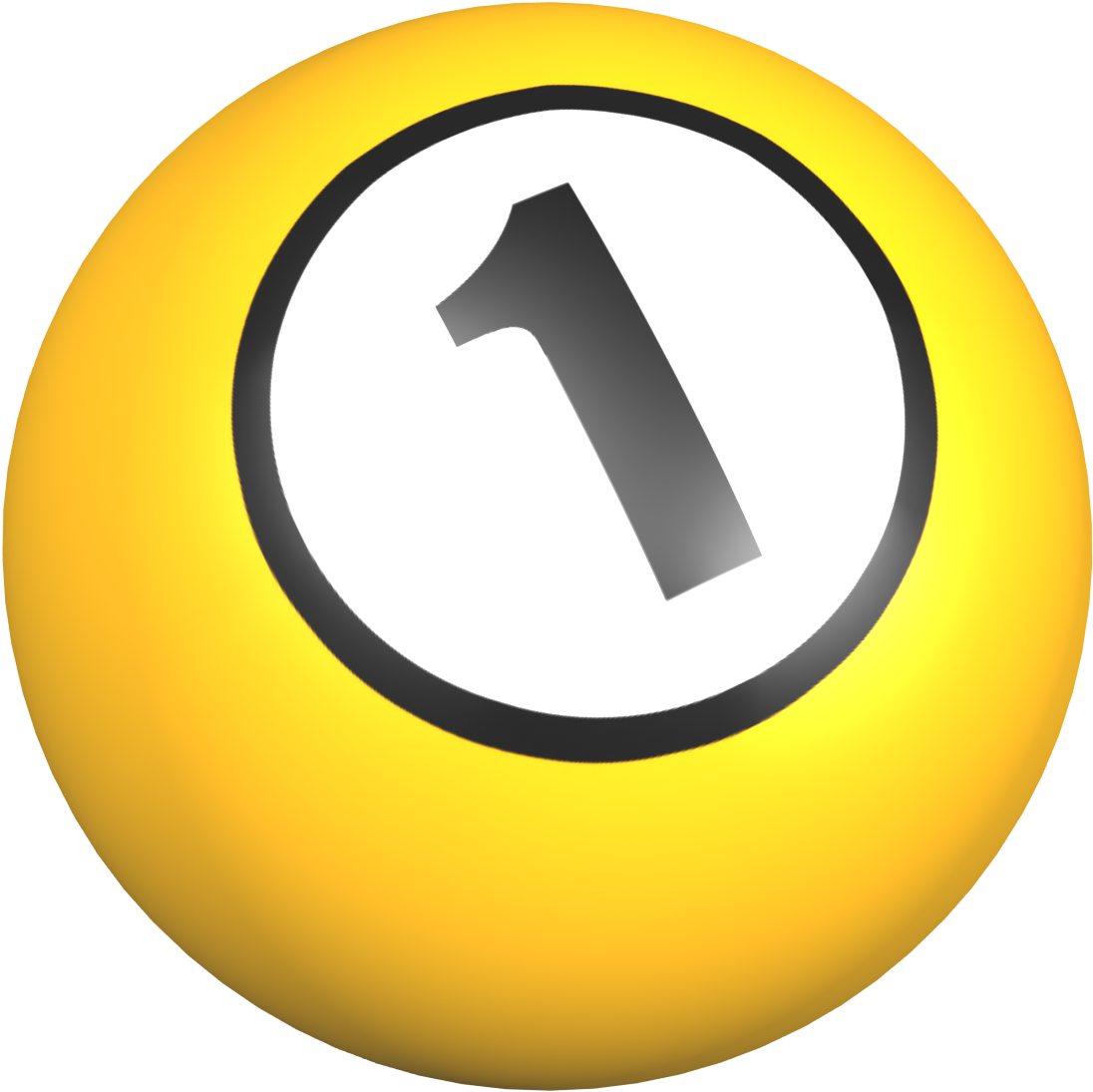One - Clipart - Ball Number 1 (1408x1248)