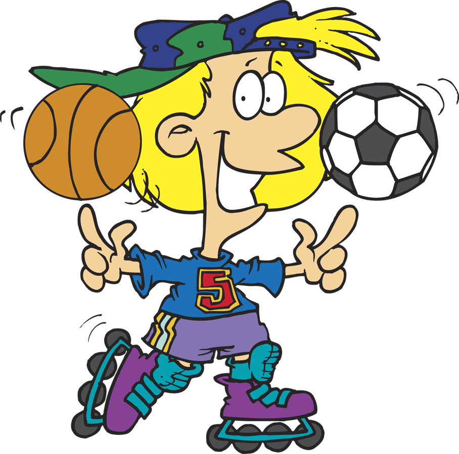 Spring Sports - Soccer And Basketball Cartoon (908x900)
