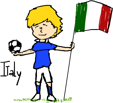 Cartoon Soccer Player - Soccer Italy Cartoon (370x340)
